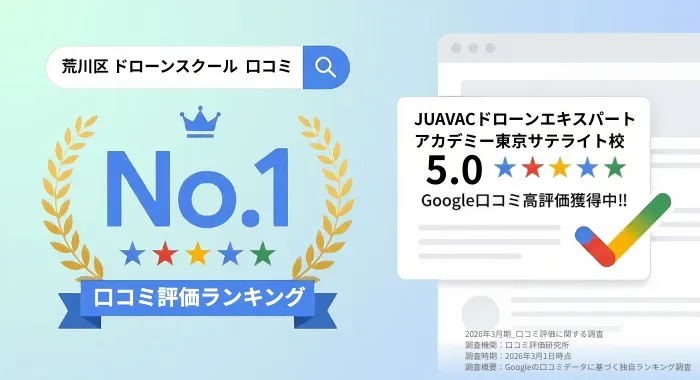 荒川区 ドローンスクール 口コミ評価No.1（Google口コミ）